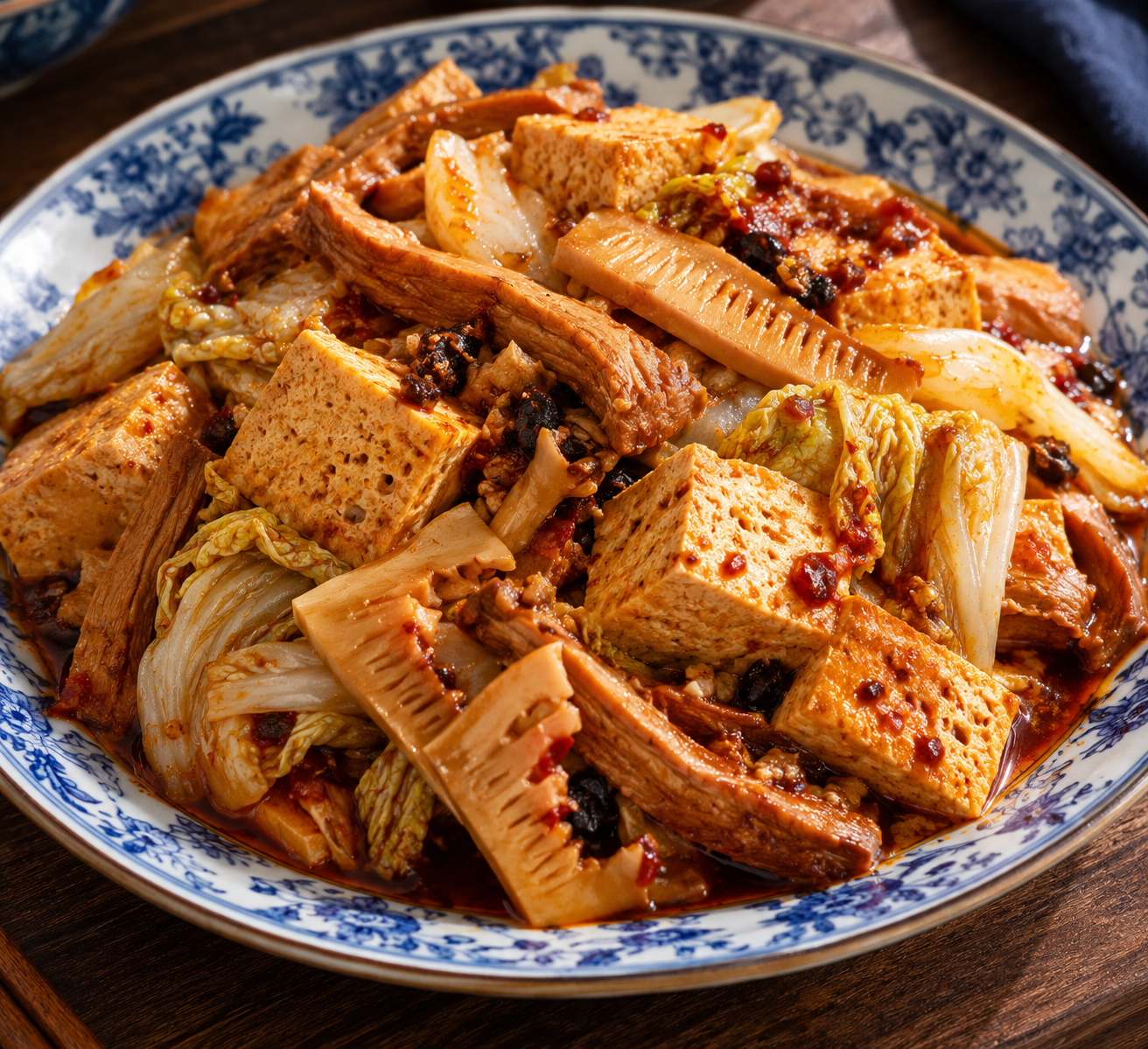 Frozen Tofu with Chile Soybean Paste