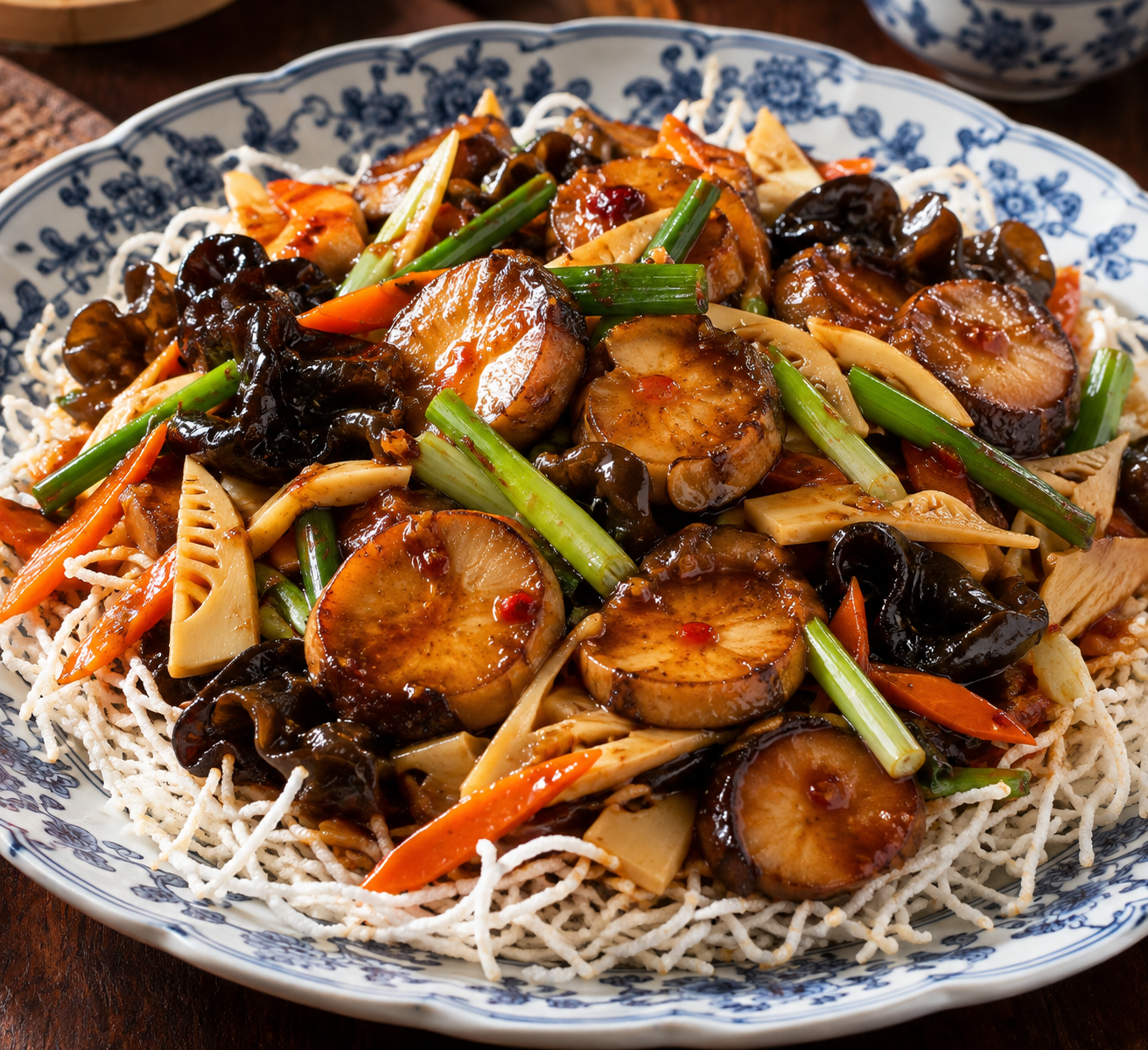 King Oyster Mushrooms with Hot Tea Sauce