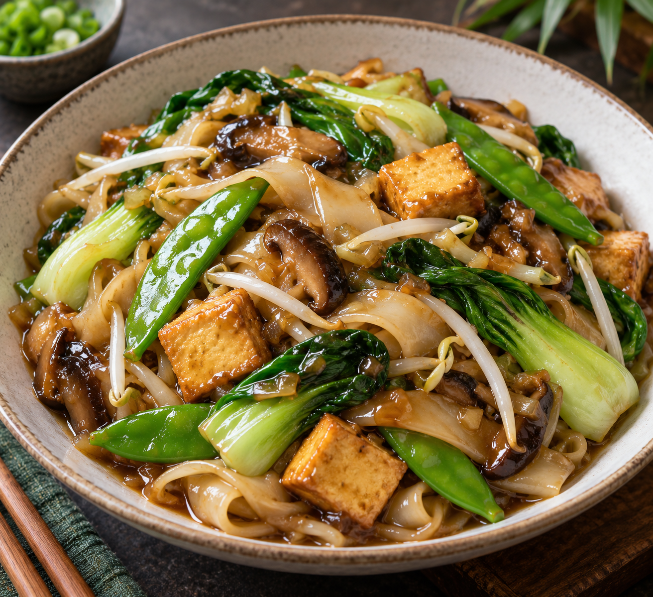 Rice Noodles with Tofu and Vegetables