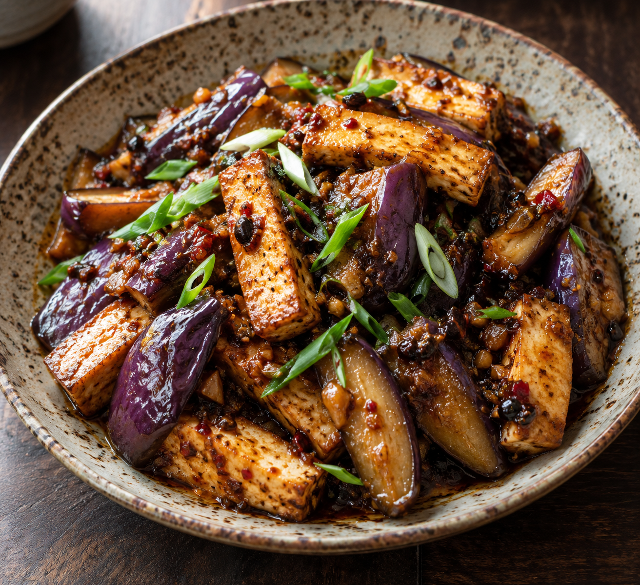 Tofu and Eggplant in Hot Bean Sauce