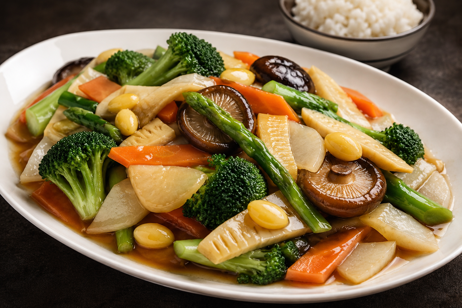 Root Vegetables in Vegetarian Oyster Sauce
